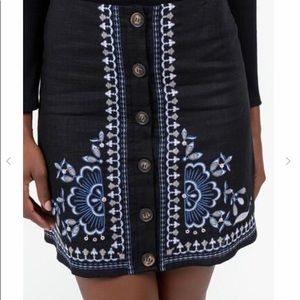 Francesca’s Button Embroidered Skirt - NEW!